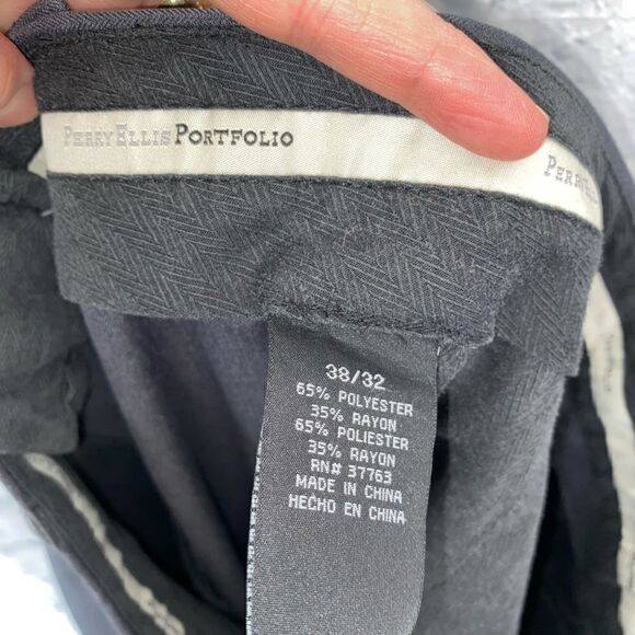 Perry Ellis portfolio flat front dress pants men size 38/32 - Picture 6 of 8